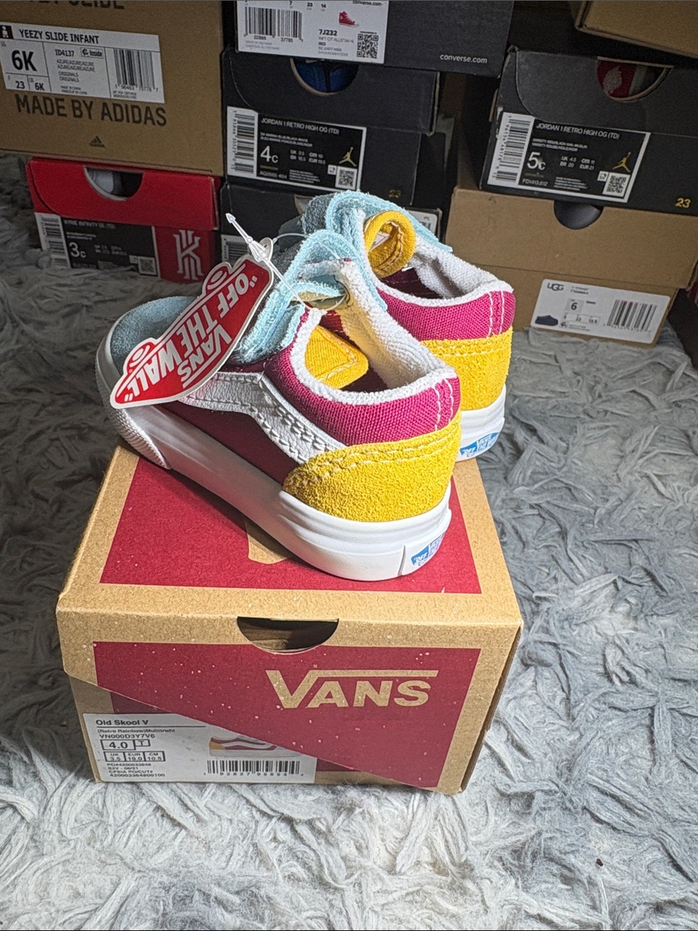 Vans Kids Old Skool Colorblock Sneakers — Yellow/Pink/White/Blue